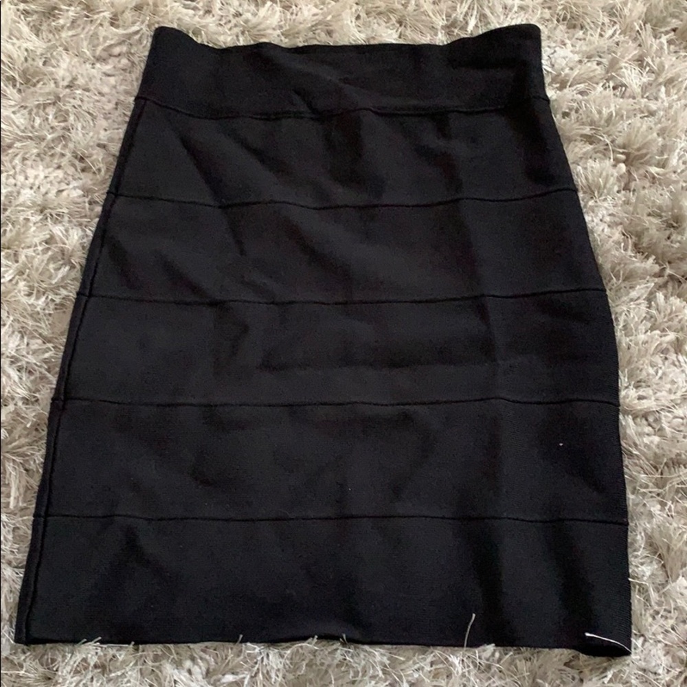 Black bandage mini skirt